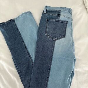 ARULA Dual-Blue Flare Jeans